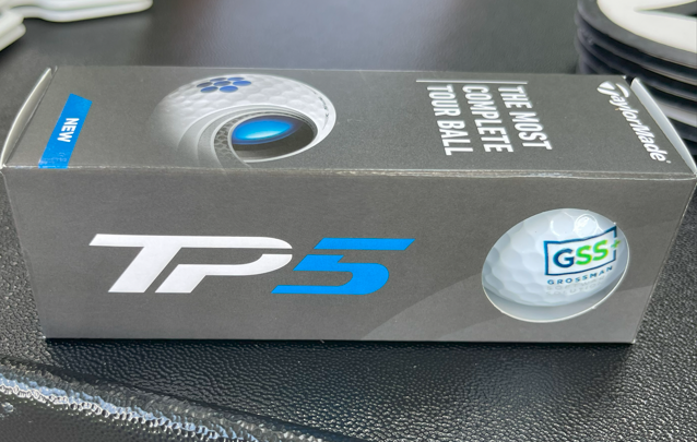 Our custom Taylormade TP5s. We have small hopes that our logo may increase traceability on the course!