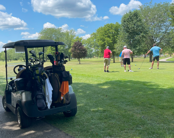 The golfers gave risk hedging a new meaning - determining who's at risk of landing in the hedges.